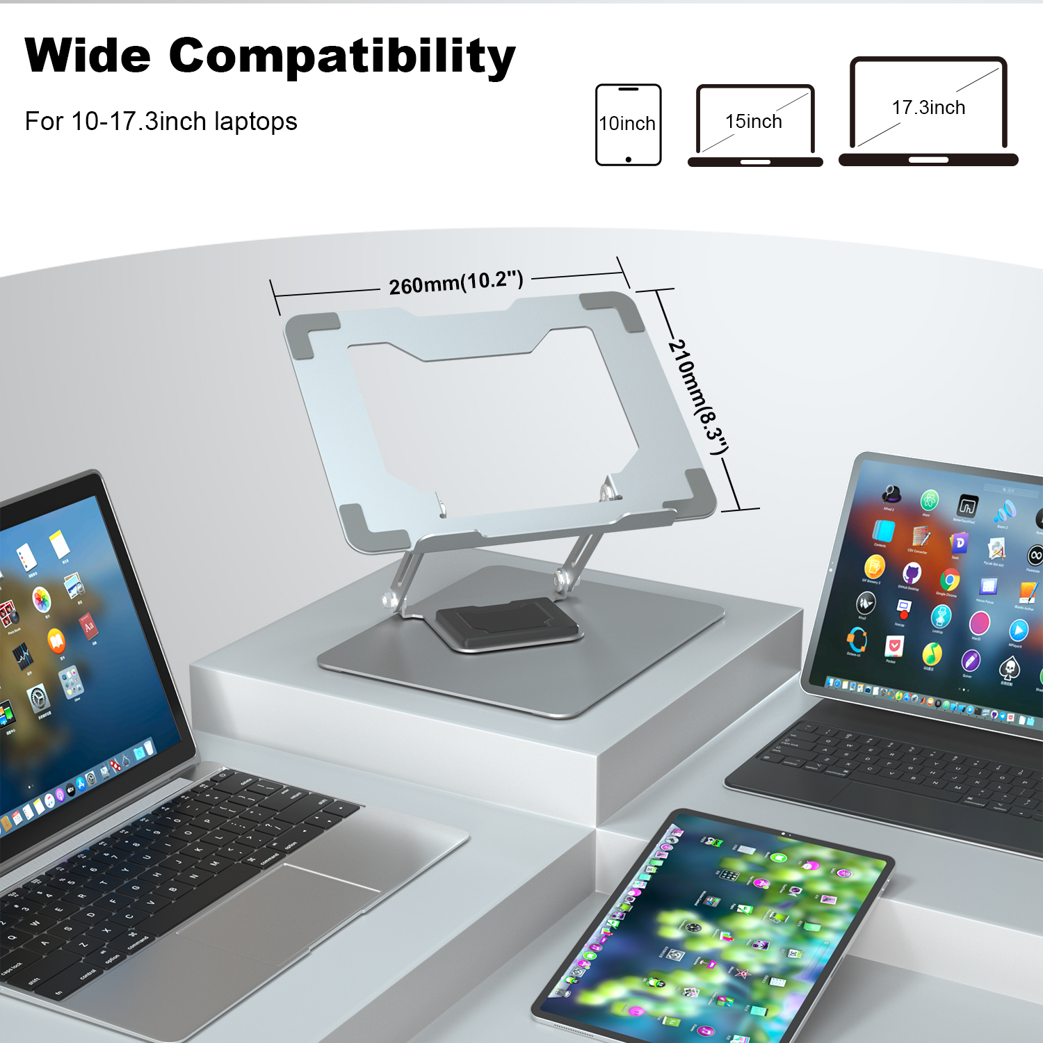 Portable Desk Aluminum 360 Rotating Laptop Stand for Desk