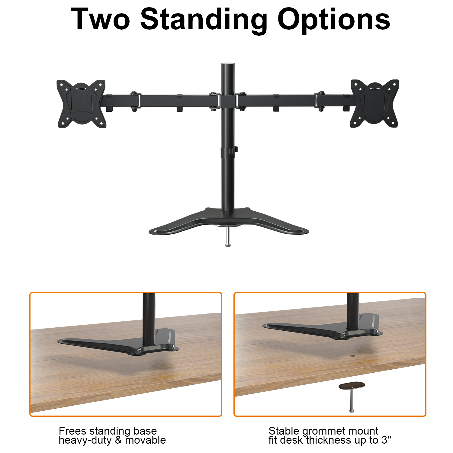 Monitor Holder Computer Screens up Laptop Adjustable LCD Dual Gas Spring