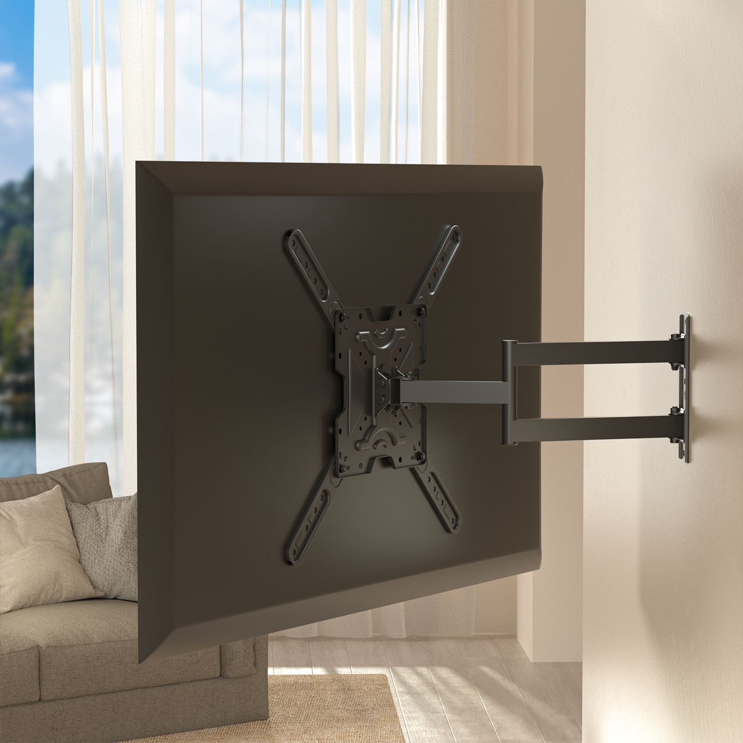 Universal TV Wall Mount Full-Motion TV Pole Bracket Mount