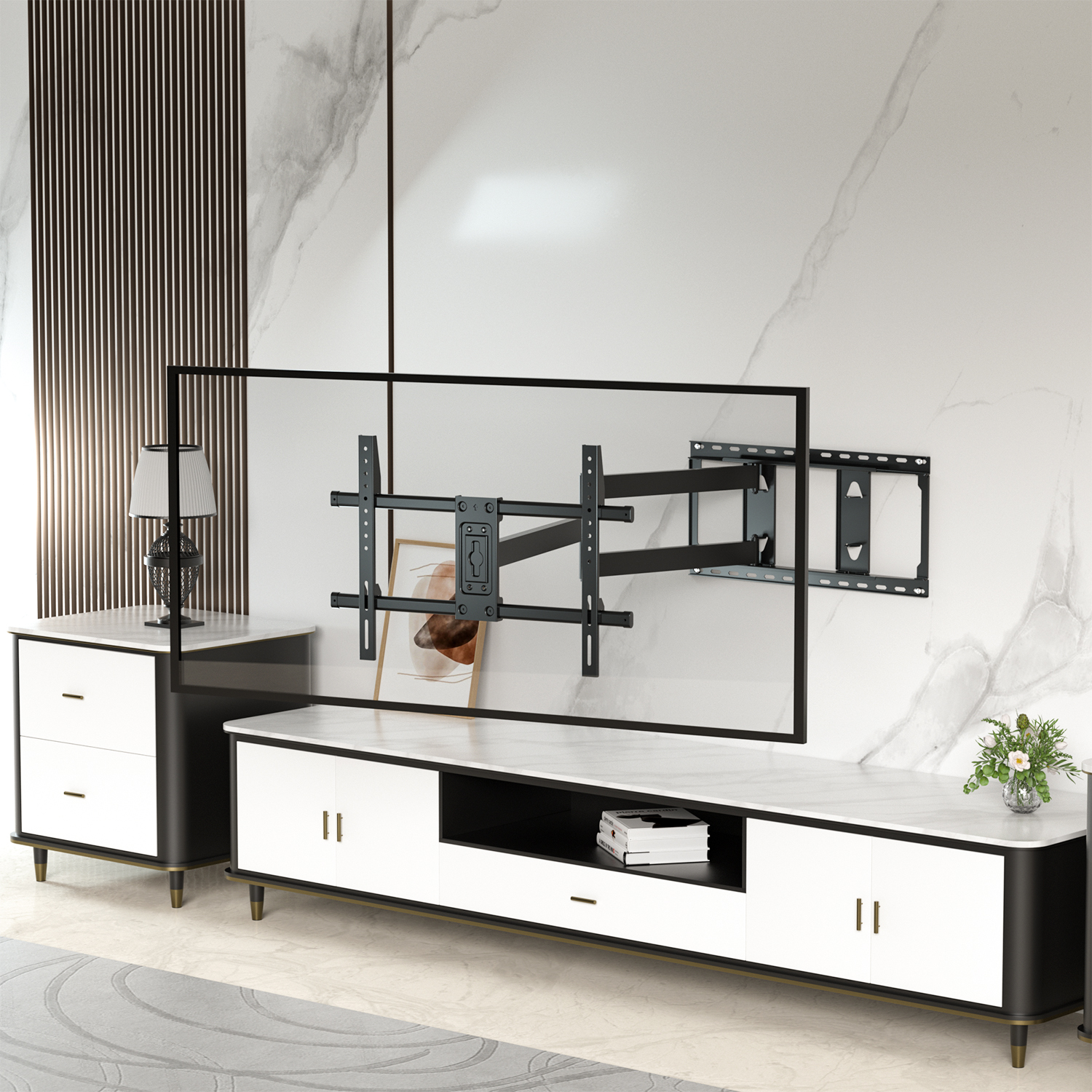 Full Motion TV Wall Mount Heavy Duty TV Bracket Mounts Support
