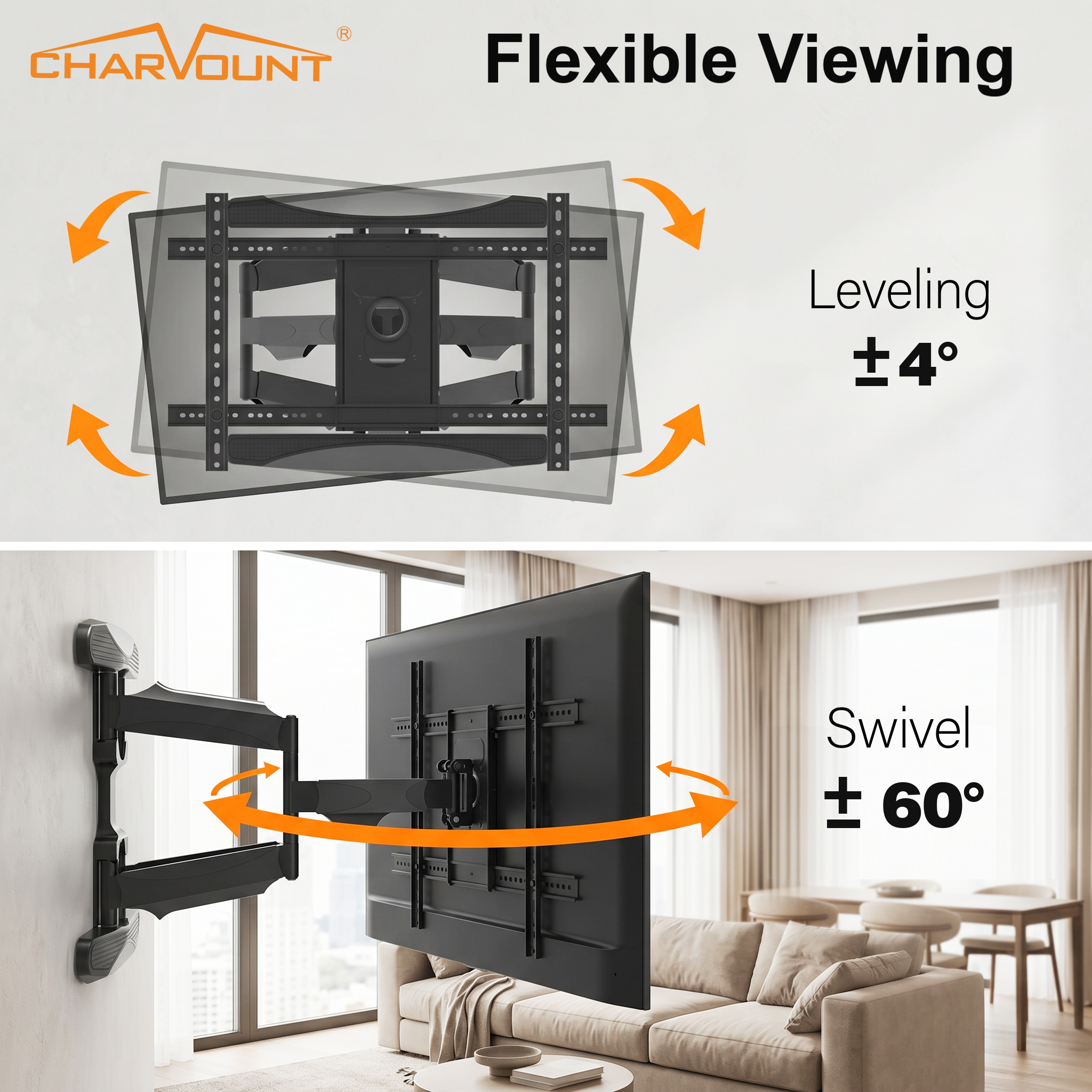Heavy Duty Full Motion TV Wall Mount for 50 to 120 Inch TVs Heavy Duty Full Motion TV Wall Mount for 50 to 120 Inch TVs