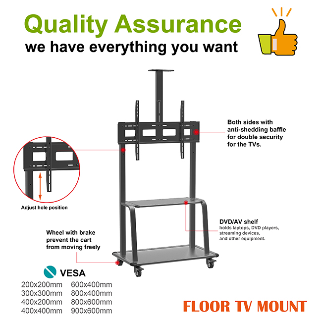 Latest Trend Mobile TV Stand with Wheels