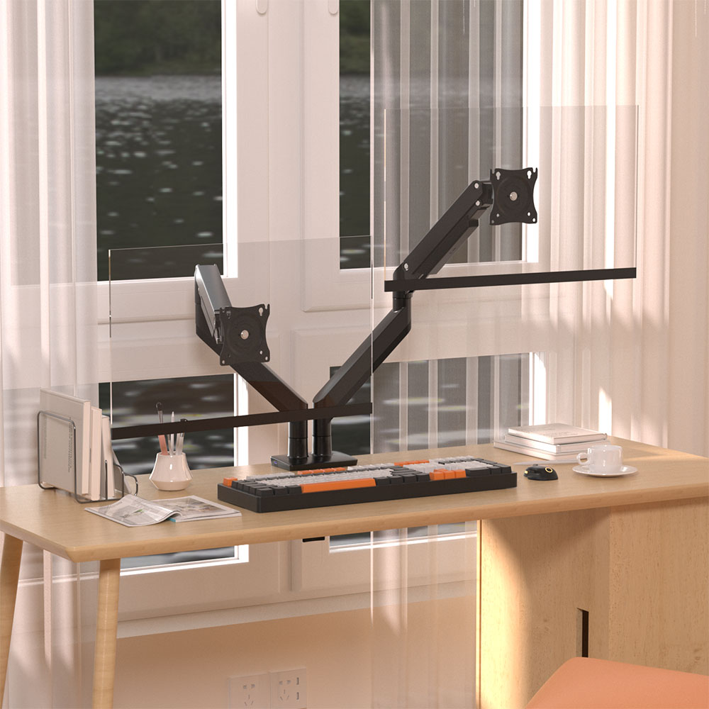 Dual Monitor Arm Mount na may USB Data Transfer