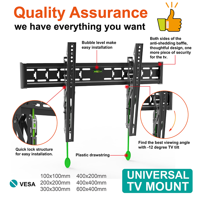 Huge-SLIM 70 Inch Tilt TV Mount 