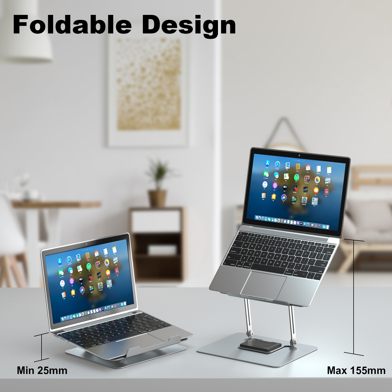 Portable Desk Aluminum 360 Rotating Laptop Stand for Desk
