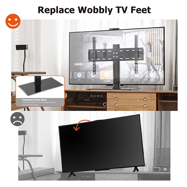 UNIVERSAL DESKTOP TV BASE BRACKET MAX 48″ MONITOR TV MOUNT STAND