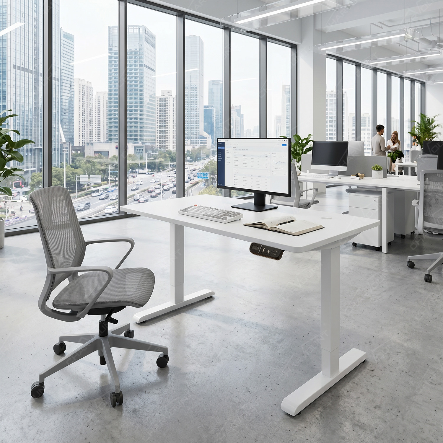 Electric Height Adjustable Standing Desk with 2 Memory Presets and Anti-Collision Protection Electric Height Adjustable Standing Desk with 2 Memory Presets and Anti-Collision Protection