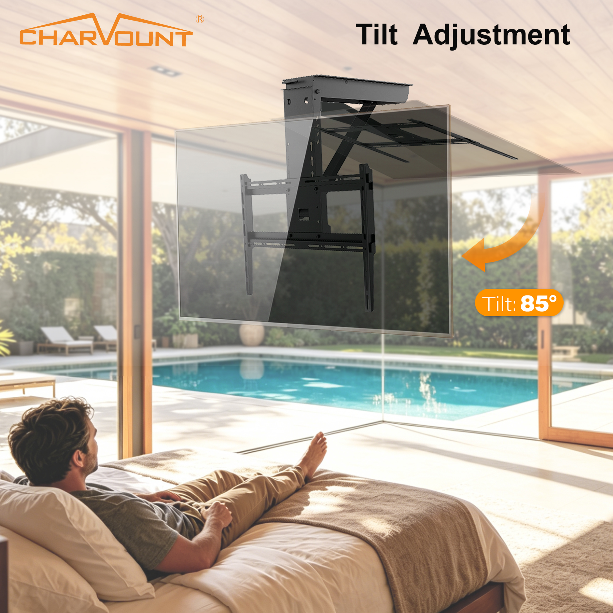 Motorized Ceiling TV Mount for 26 to 65 Inch TVs with Remote Control Motorized Ceiling TV Mount for 26 to 65 Inch TVs with Remote Control