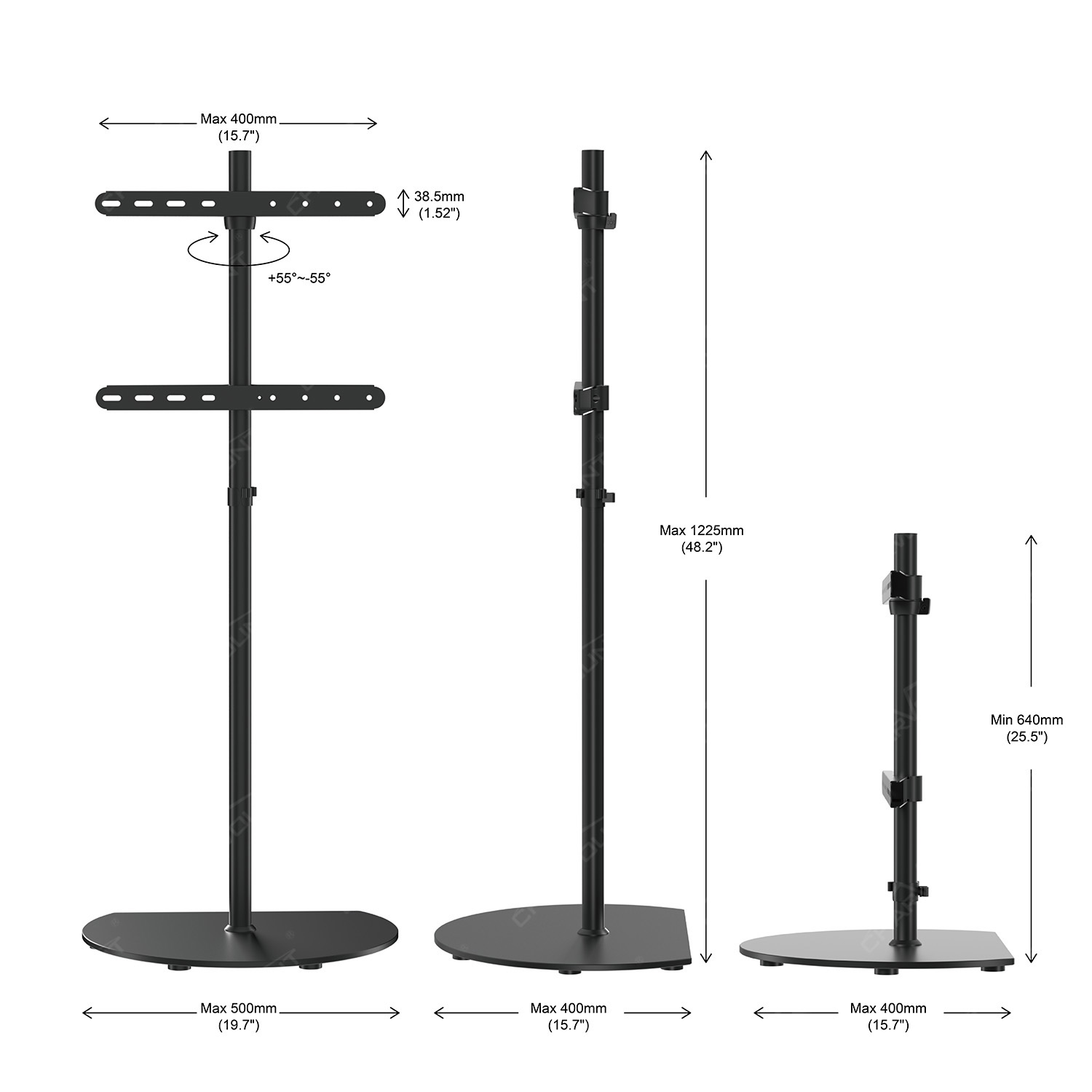 F236 Adjustable Freestanding TV Stand for 30–60 Inch TVs with Swivel Mount
