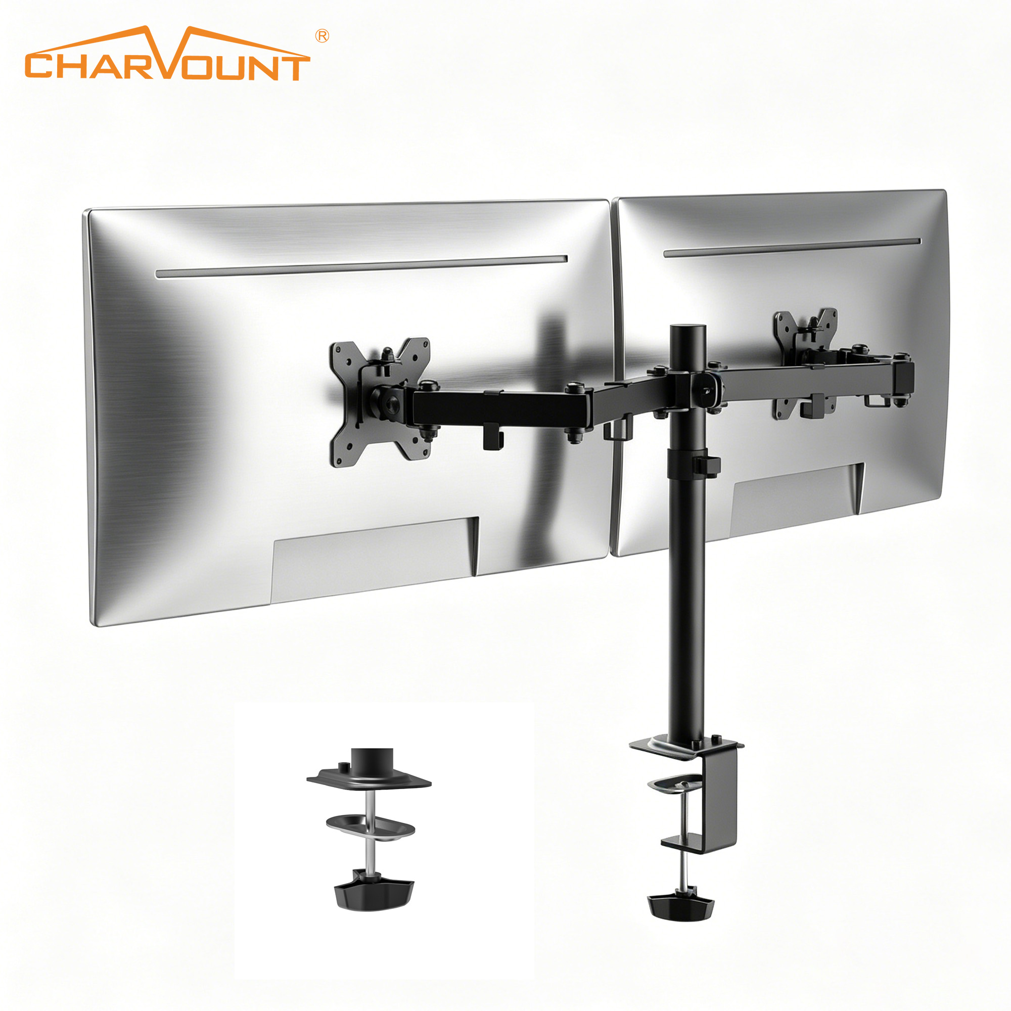 Dual Monitor Desk Mount for 13 to 32 Inch Screens Dual Monitor Desk Mount for 13 to 32 Inch Screens
