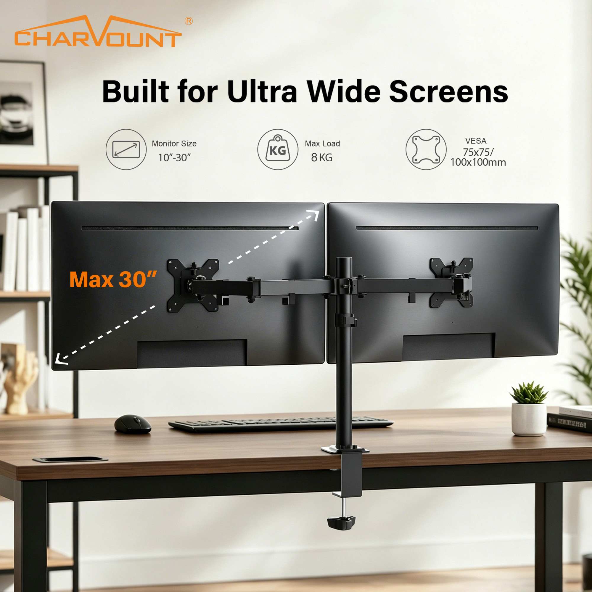 Dual Monitor Desk Mount for 13 to 32 Inch Screens Dual Monitor Desk Mount for 13 to 32 Inch Screens