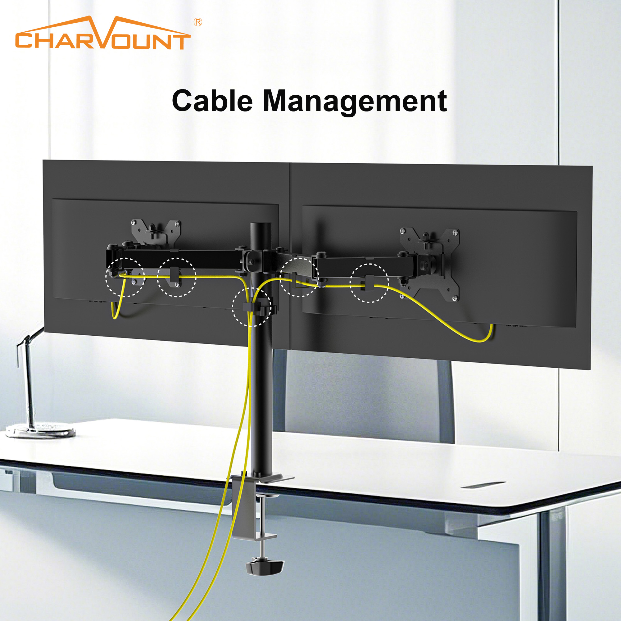 Dual Monitor Desk Mount for 13 to 32 Inch Screens Dual Monitor Desk Mount for 13 to 32 Inch Screens