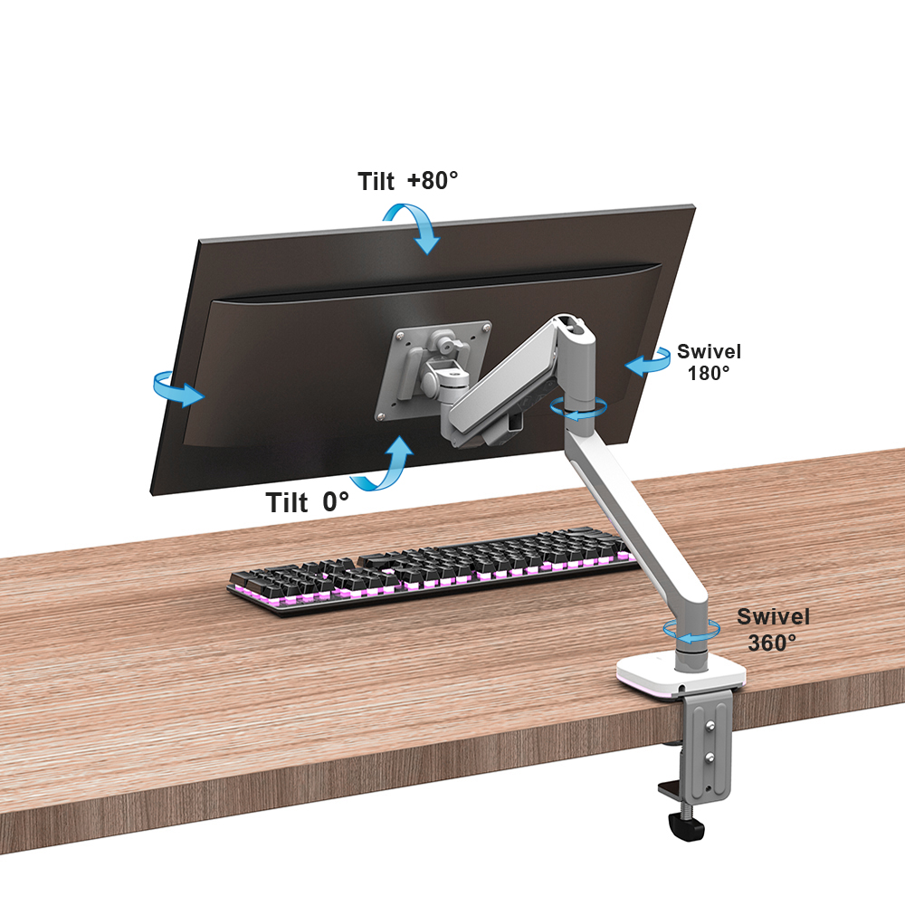 Gas maitiid ien monitorearm mei rgb-ljochten