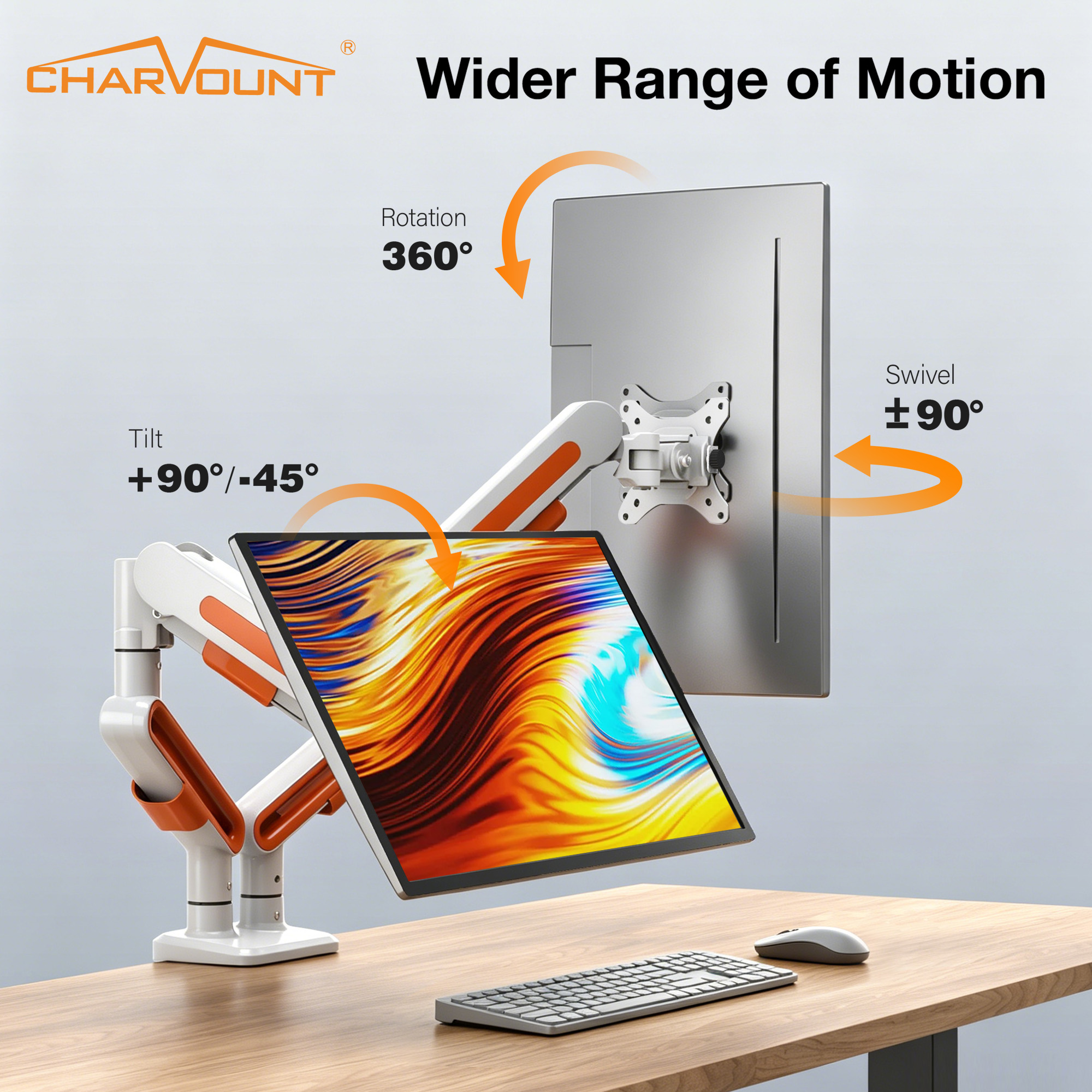 Gas Spring Dual Monitor Desk Mount for 13 to 40 Inch Screens Gas Spring Dual Monitor Desk Mount for 13 to 40 Inch Screens