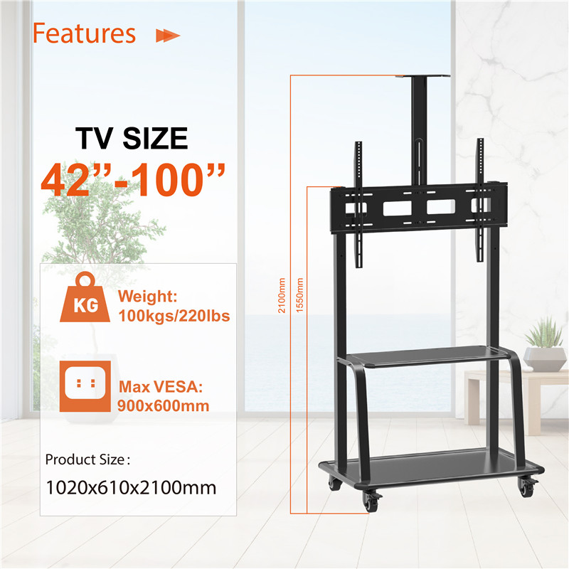Latest Trend Mobile TV Stand with Wheels