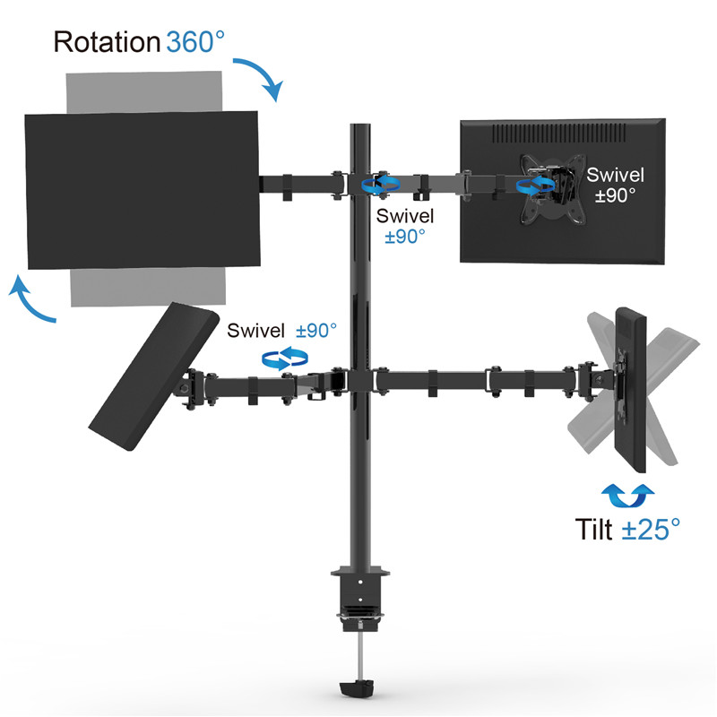 Multiple Screens Adjustable Monitor Stand for Desk3