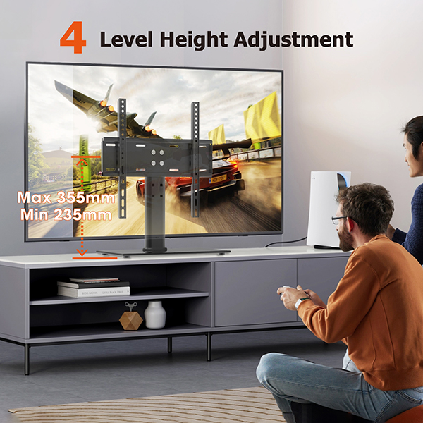 TABLETOP TV MOUNT FOR MAX 55″ SCREENS SWIVEL HEIGHT ADJUSTMENT