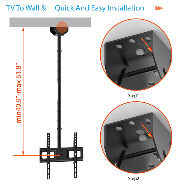 Telescopic LCD Ceiling TV Wall Mount