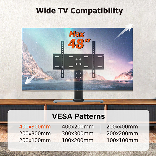 UNIVERSAL DESKTOP TV BASE BRACKET MAX 48″ MONITOR TV MOUNT STAND
