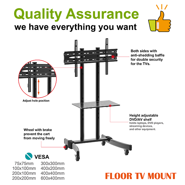 Economy Mobile TV Stand 55 Inch